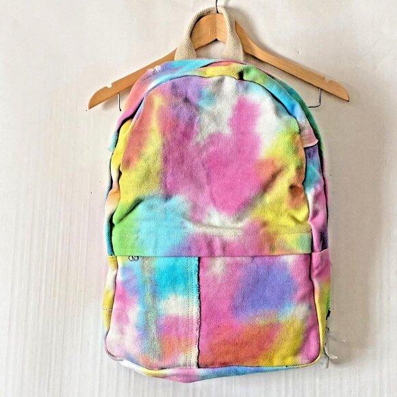 Urban Outfitters Tie Dye Distressed Canvas Backpack Large Pink Multicolor NWOT main image 5